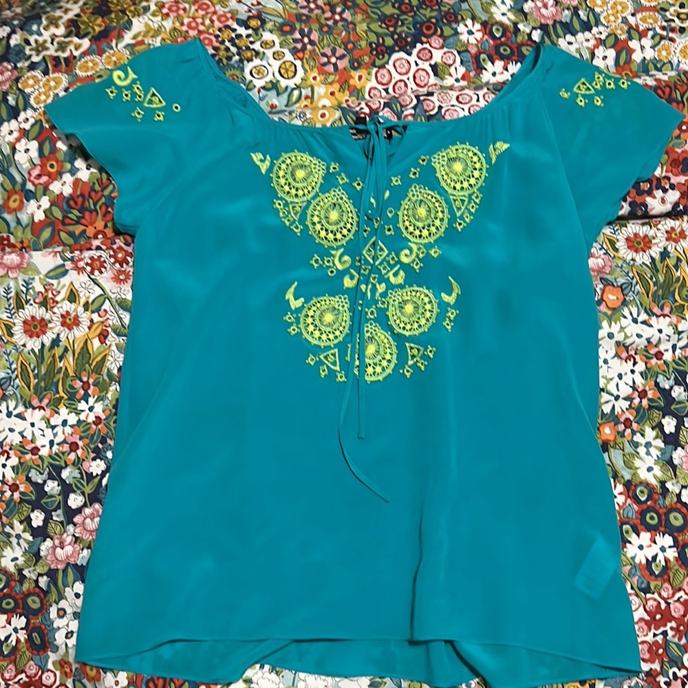 Nanette Lepore Aqua Green Blouse